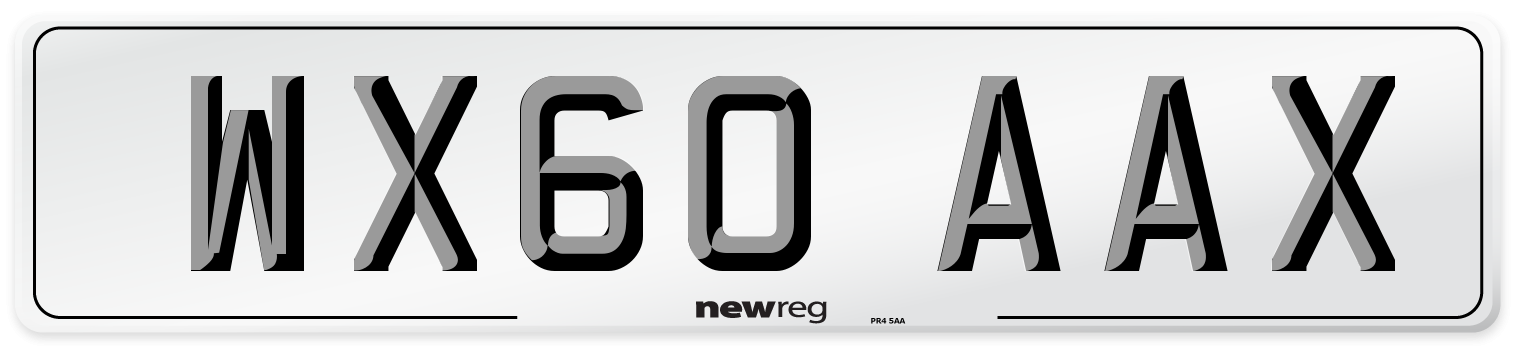 WX60 AAX Number Plate from New Reg